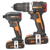 Worx WX925 20Volt/2.0Ah Li - ion Çift Akülü Kömürsüz Profesyonel Darbeli Matkap+WX265 Kömürsüz Darbeli Tornavida Kombo Set - Onivias